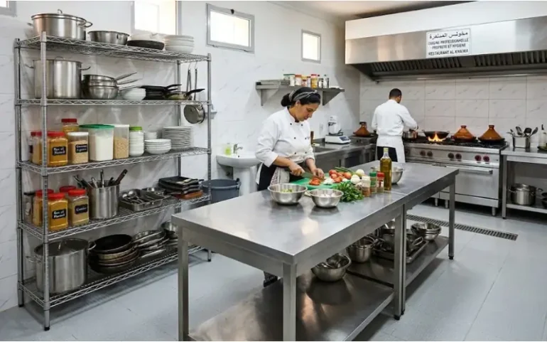 Tables et mobilier inox pour cuisine professionnelle à Fès