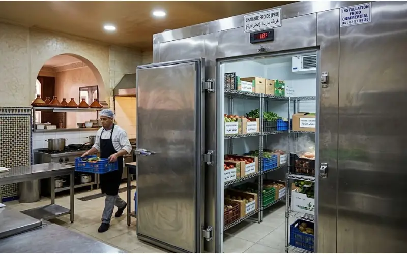 Chambre froide professionnelle pour grand restaurant et hôtel à Fès Maroc
