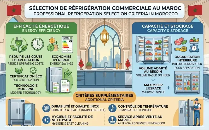 Critères importants pour choisir un équipement frigorifique professionnel à Fès Maroc