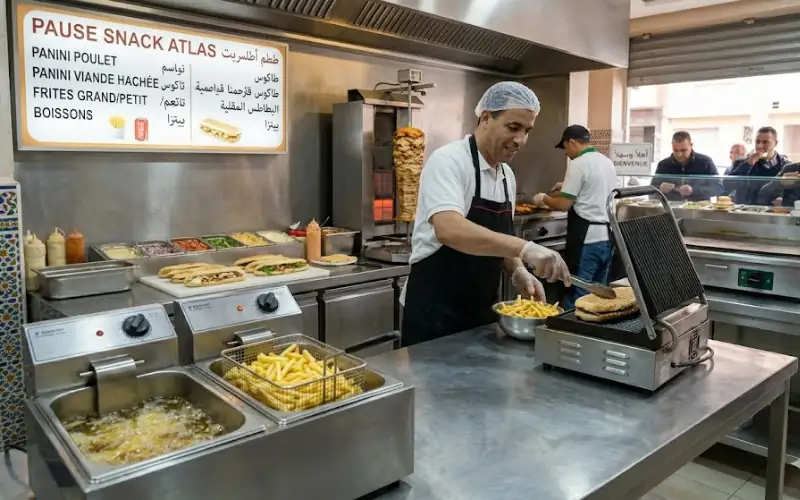 Équipements de cuisson professionnels pour snack et restauration rapide à Fès Maroc