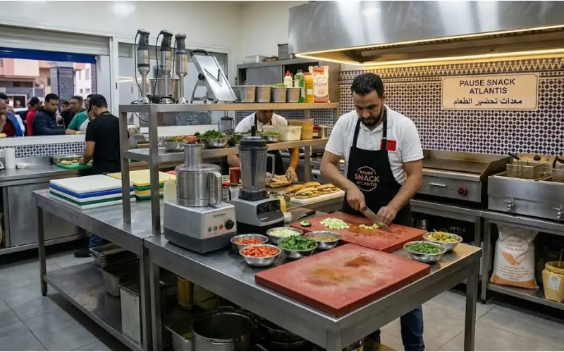 Matériel de préparation professionnelle pour snack à Fès Maroc