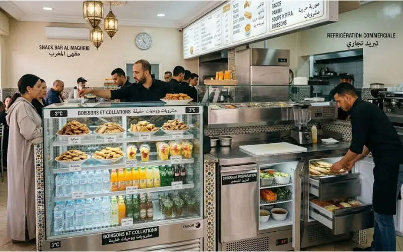 Armoires réfrigérées et congélateurs pour snack professionnel à Fès Maroc
