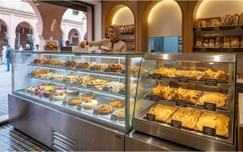 Vitrines réfrigérées et chauffantes professionnelles pour boulangerie et snack à Fès Maroc